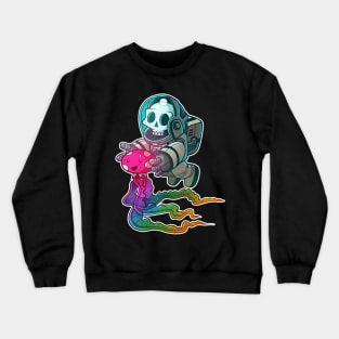 skull astronaut nr2 outline Crewneck Sweatshirt